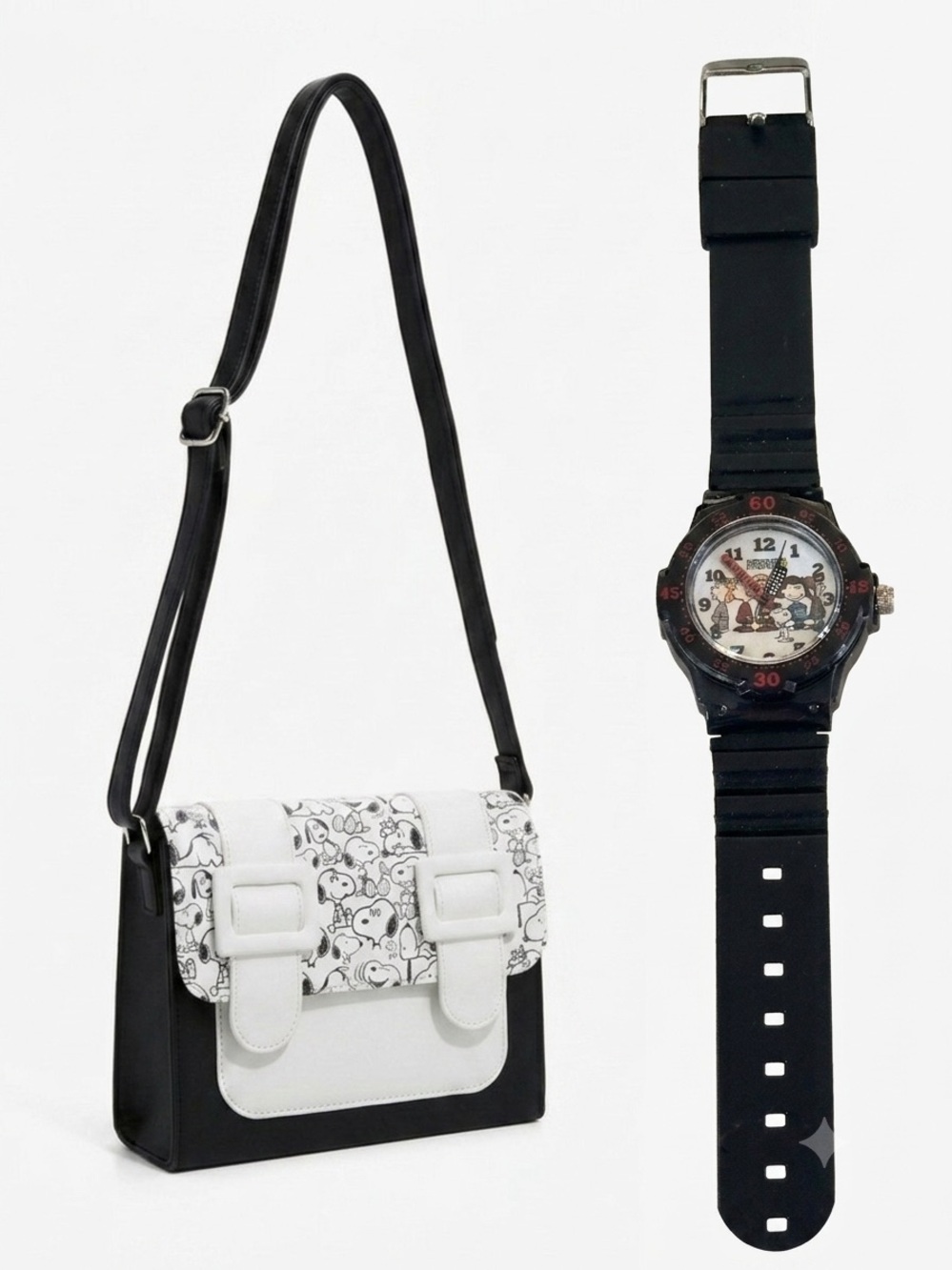 Black & White Cartoon Print By Merimies &  Vintage Watch